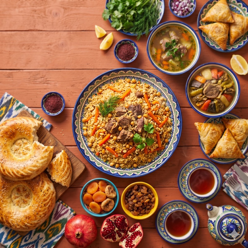 Food — Plov, kebabs, tea houses
